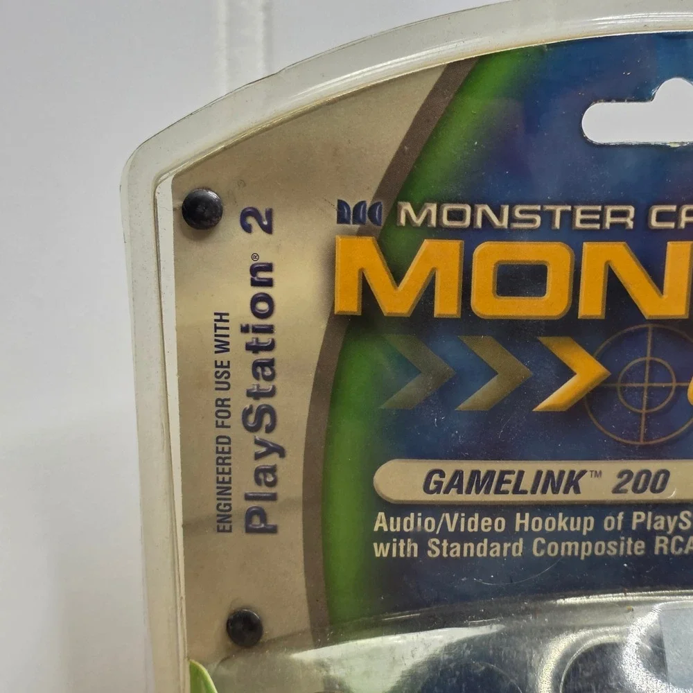 Monster Cable GameLink 200 AV Cable for PlayStation 2 PS2 10ft Gold RCA PGL200